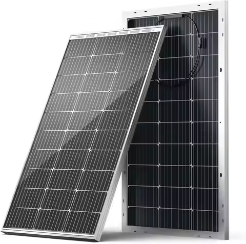 100W 12V Bifacial Solar Panel, 9BB Monocrystalline with 25% High Efficiency for Battery Charging in 