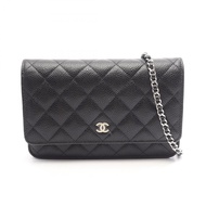 【二手】香奈兒 (Chanel) CHANEL 單肩包 Matelasse AP0250 黑色魚子醬紋小牛皮（粒面小牛皮）Matelasse 鏈條錢包 女士二手 A
