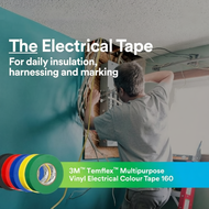 3M™ Temflex 160 Electrical Tape/ Colour Vinyl Tape/ PVC Insulation Wire Tape [1 roll]
