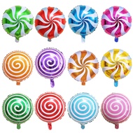 Round Lollipop Aluminum Film Balloon Baby Party Decoration Cartoon Windmill Balloon 18 Inches