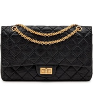 Chanel Black Quilted Aged Calfskin 2.55 Reissue 227 Double Flap Aged Gold Hardware, 2010-2011