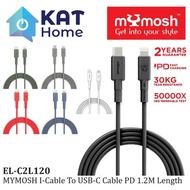 MYMOSH EL-C2L120 CABLE I-CABLE TO USB-C PD 1.2M/FAST CHARGING/ 30KG TEAR RESISTANCE/ CHARGE & SYNC/ 