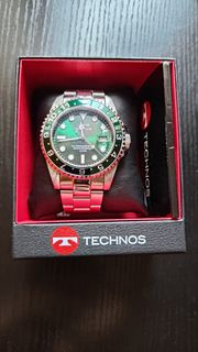 Technos  Green Dial Watch 不銹鋼 手錶