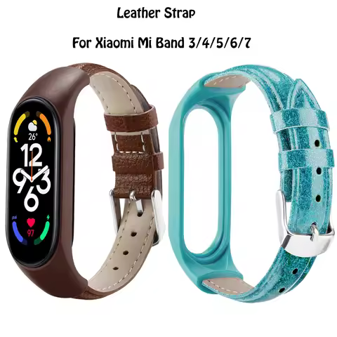 UTHAI Mi Band 3 4 5 6 7 Leather Sports Ring Horloge Riem Pulsera Correa Mi Band 4 Polsband Voor Xiao