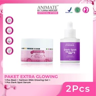 PAKET EXTRA GLOWING (Animate Glowing Gel Beet + Salmon DNA, Dark Spot Serum)
