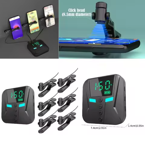 1-9 Heads Phone Screen Autoclicker Presentation Clicker Live Broadcast Fast Praise Automatic Grabber