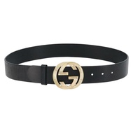 GUCCI 互扣式皮帶 皮革 37.4吋 黑色 金色 232849 正品號 149771