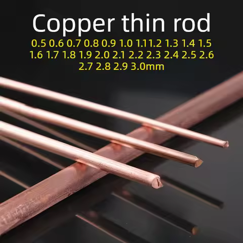 2/5pcs T2 pure Copper Round Rods Bar diameter 0.5/1.5/1.6/1.7/1.8/1.9/2.0/2.1/2.2/2.3/2.4/2.5/2.6/2.