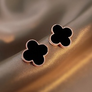 Four-leaf clover earrings 925 sterling silver needle women's new trendy high-end earrings B0001