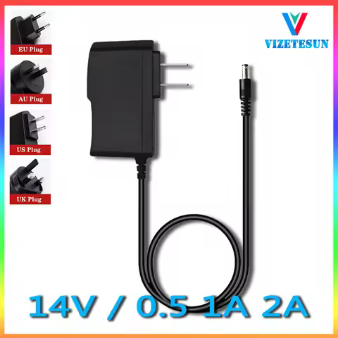 14V 0.5A 1A 2A LCD Monitor Laptop Power Adapter DC 5.5*2.1MM