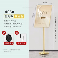 Stainless steel sign a4Stand-up display board, vertical advertising board stand, acrylic guide sign,