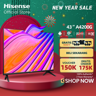 Hisense 43 inch - 43A4200G - Android 11 Bezelless Design - Voice Control TV + Bracket