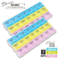 (SG LOCAL) 7 Days Weekly Pill Organizer 21 Compartments 3 Times A Day Medicine Box Morning Noon Nigh