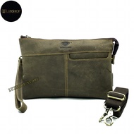 Rush Rider Clutch Bag Men Leather Hand Carry Bag 2 Way Use Sling Bag