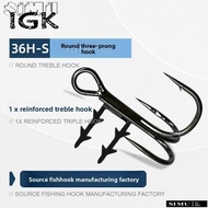 SIMULR 5pcs Spinpoler Treble Hook, Black Nickel  High Carbon Steel Baitholder Hook, Fishhook Baithol