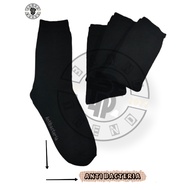 Plain black antibacterial socks long black socks men's work socks/