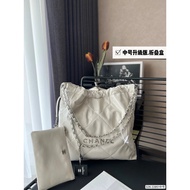 Chanel Chanel 22bag Garbage Bag 22 Small Bag Black Gold Leather Hobo