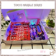 Tokyo Marble Series Gift Box, Coklat, Birthday Gift Set, Bestie, Congratulation, Hadiah Hari Jadi Ul
