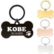 Custom Engraved Pet ID Tags Personalized Dog and Cat Tags Stainless Steel Name ID Tags for Dog Cat C
