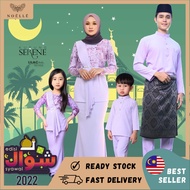 Noelle Baju Raya Family 2023 Baju Kurung Mother Child Baju Melayu Slim Fit Father Son Baby Sedondon SERENE- Lilac43