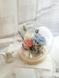 圓球玻璃花盅 畢業禮物 永生花禮 生日禮物畢業畢業 老師禮物