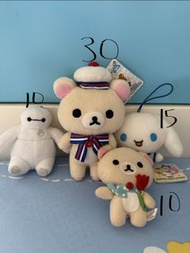 Rilakkuma, Baymax, Cinnamoroll 細公仔