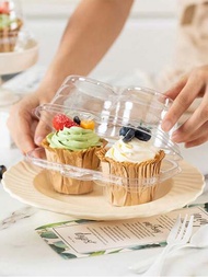 30入組透明一次性杯蛋糕包裝盒,透明蓋塑料杯蛋糕包裝盒,蛋糕杯盒,鬆餅甜點杯蛋糕盒,曲奇水果壽司包裝容器