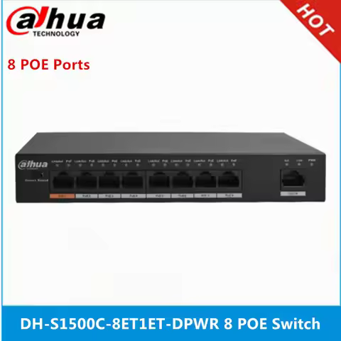 Dahua PoE Switch DH-S1500C-8ET1ET-DPWR 8CH Ethernet Power Switch Support 802.3af 802.3at POE POE+ Hi