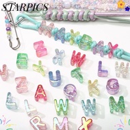 STARPICS 10pcs Iridescent Beads, Phone Chain Acrylic Letter Beads,  Bag Charm Mixed Color DIY Keycha