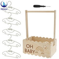 Baby Crate Basket with Handle Practical Infant Storage Crate with Hangers Baby Closet Crate for Clot