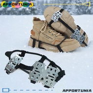 APPORTUNIA 1Pair Ice Gripper Spike, Anti-Slip Spike 24 Teeth Ice Claw,  Shoe Covers Universal Spike 