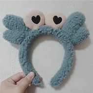 Bando Kepiting Bulu Lembut Motif Capit Mata Bando Karakter Boneka Hewan Crab Bandana Fluffy Wanita A