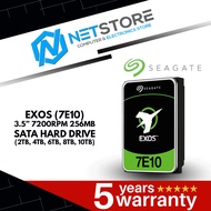 SEAGATE EXOS (7E10) 3.5” 7200RPM 256MB SATA HARD DRIVE (2TB, 4TB, 6TB, 8TB, 10TB)