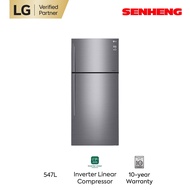 LG 547L GN-C702HLCC Top Freezer Fridge in Platinum Silver Finish