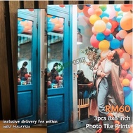 *Shipping Included* EzyPoster Personalised Photo Tiles 8" X 8", 1 Set 3 Pcs