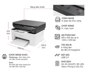 Máy in laser đen trắng HP 136A (4ZB85A) A4/A5/ In/ Copy/ Scan - Hàng chính hãng HP