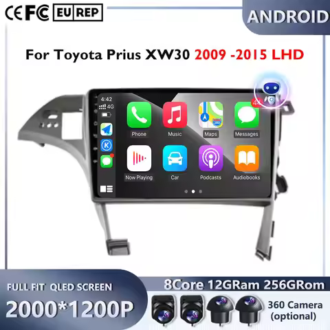 Car Radio For Toyota Prius 3 XW30 2009 - 2015 RHD Android Auto Stereo Head Unit Multimedia Player Na