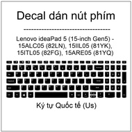 Us key button sticker for Lenovo ideaPad 5 (15-inch Gen5)-15ALC05 (82LN), 15IIL05 (81YK), 15ITL05 (8