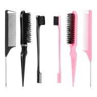 6 Pcs Parting Comb Set for Braiding Hair, Hair Brush Hair Supplies, Rat Tail Combs for Hair Stylist,