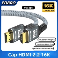 Cáp HDMI 2.2 16K 96Gbps Hỗ Trợ eARC VRR HDR Cho HDTV Laptop Xbox PS5 Switch 8K 120Hz 4K 240Hz HDR Cá