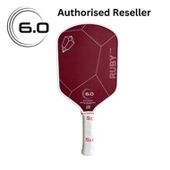 SIX ZERO 6.0 Pickleball Paddle 16mm RUBY - 100% Aramid fiber face sourced from DuPontTM Kevlar . Ren