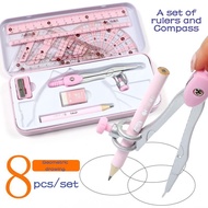 Bộ 8 Món Dụng Cụ Học Tập Bộ Thước Kẻ Comba Học Toán Cho Học Sinh
