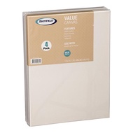 12x16 inches / 30.5x40.6cm SEMCO 4-In-1 Value Pack/ Artists Blank White Stretched Canvas