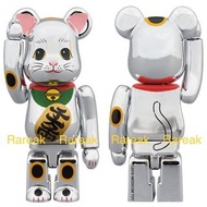 Medicom Bearbrick 2018 Lucky Cat Silver #3 Neko 100% Be@rbrick 招財貓 3代 銀貓 千萬両