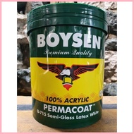 ❥ ✉ Semi Gloss Latex #715 White 4L Boysen Permacoat Acrylic Paint 4 Liter 1 Gallon