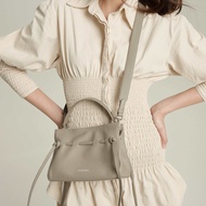 กระเป๋าหนังแท้ กระเป๋าสะพายผู้หญิงหนังนุ่ม mini Wendy Marroque in Taupe.