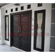 Kusen Minimalis Pintu Model Kupu Tarung Kayu Jati Putih