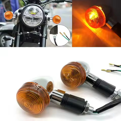 2pcs Motorcycle Turn Signals Lights For Honda Shadow VT 750 1100 VTX 1300 1800 C For Yamaha Kawasaki
