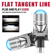 2PCS Car LED H4 Double Lens Headlight Bulb Mini Projector Lens H4 9003/HB2 LED High Low Beam 6500K A