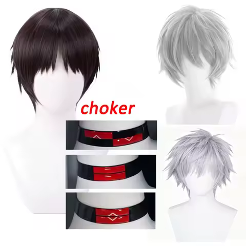 Anime EVA Cosplay Wig Kaworu Nagisa Ikari Shinji Cosplay Wig Grey/Purple Gray Wig Heat Resistant Syn